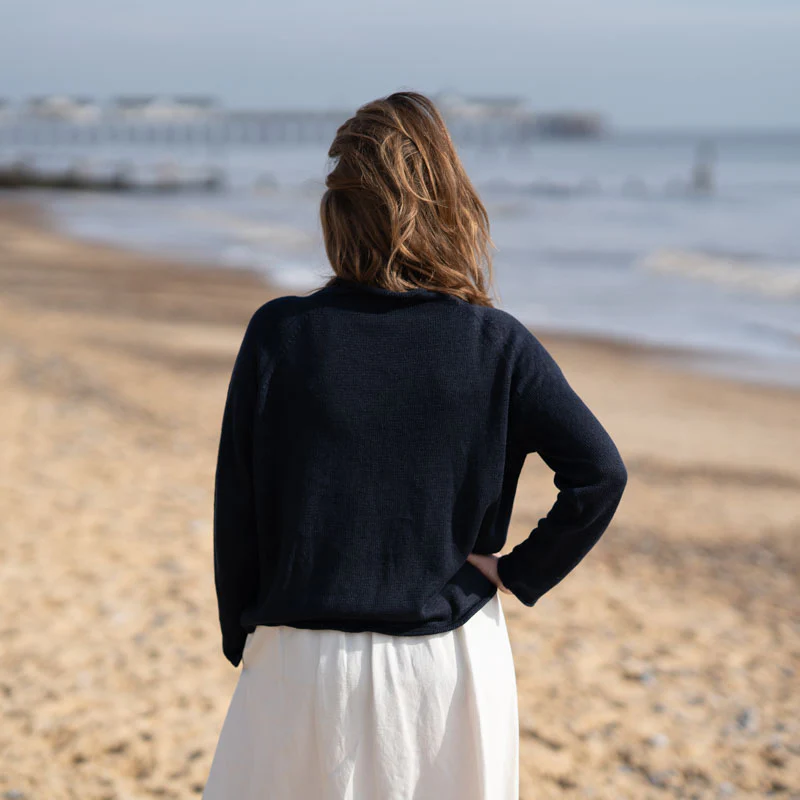 COLLEN & CLARE Dion Linen Easy Knit in Navy - Image 3