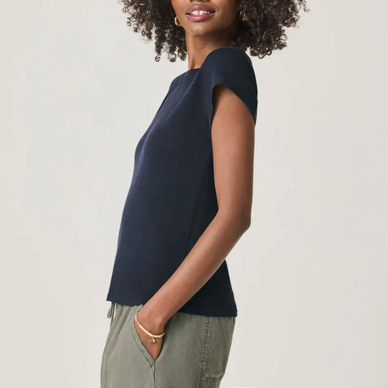 SPLENDID Faye Crewneck Tee in Navy - Image 3