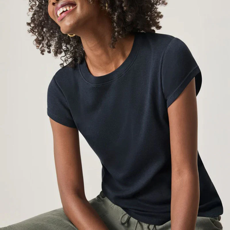 SPLENDID Faye Crewneck Tee in Navy - Image 4