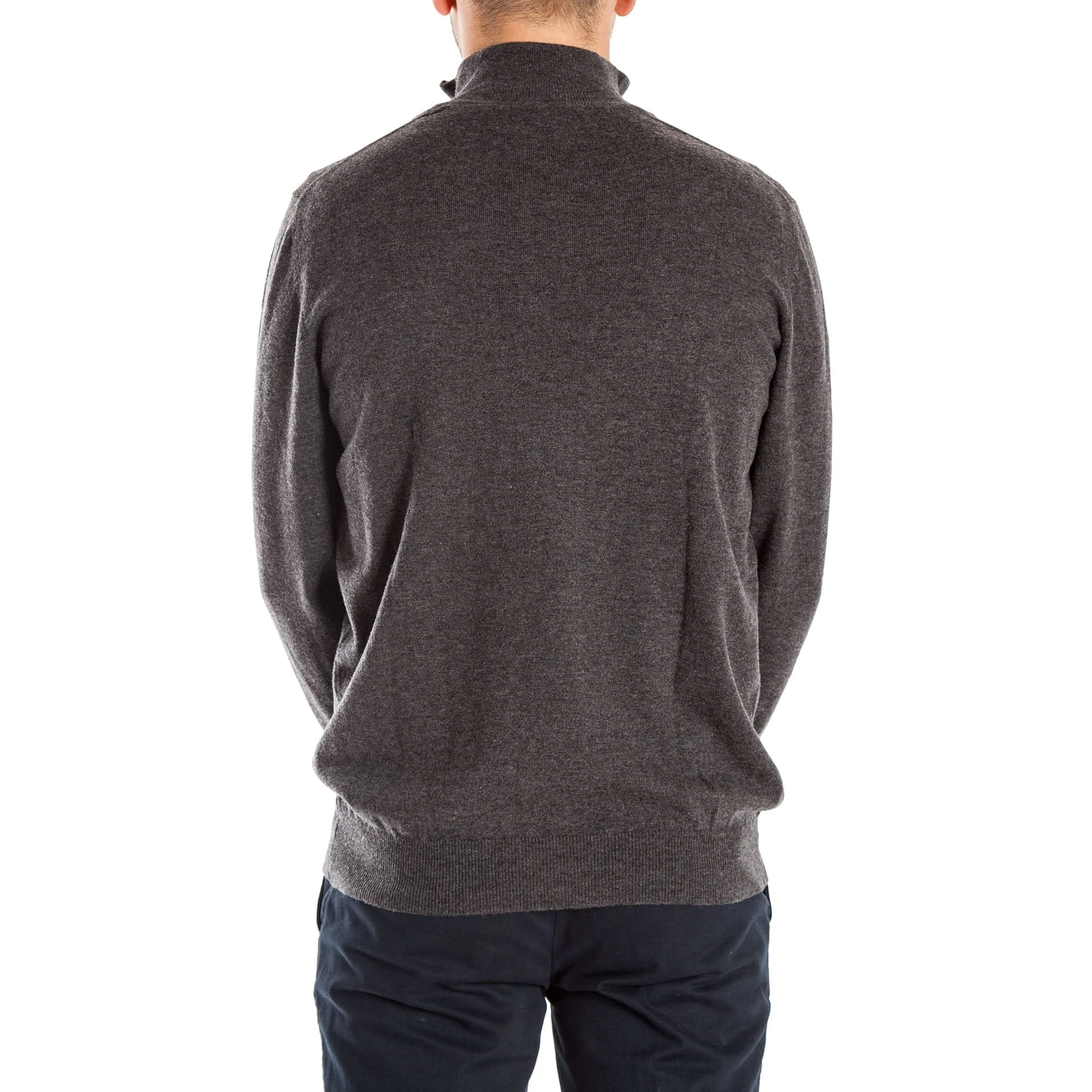 COLLEN & CLARE Miles Half Zip Merino Knit in Graphite Marl - Image 4