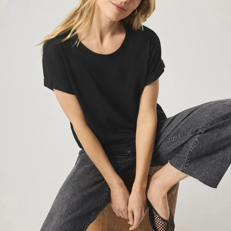 SPLENDID Skye Slub Tee in Black - Image 4
