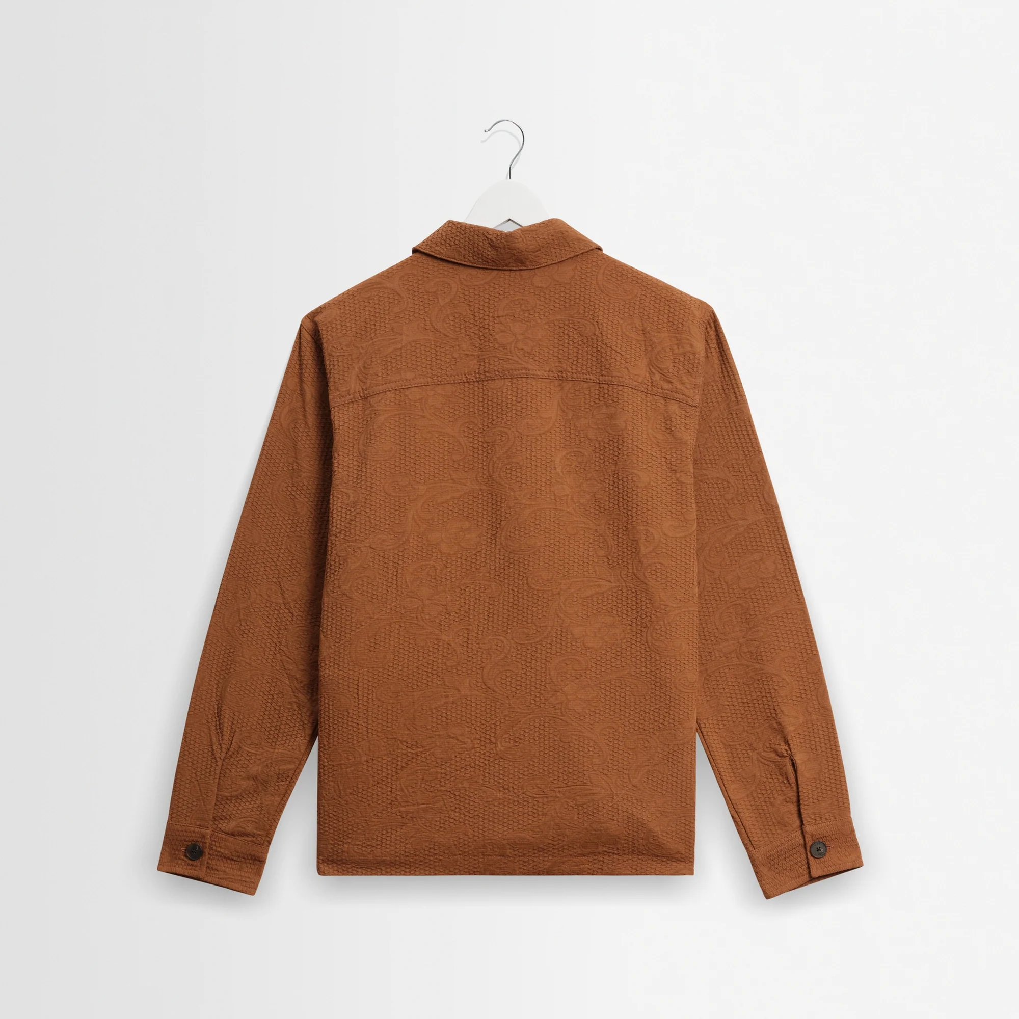 WAX LONDON Rockley Overshirt in Rust - Image 3